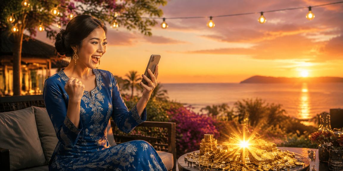 Pengguna dari Kota Kinabalu mengurus deposit kasino menggunakan telefon pintar